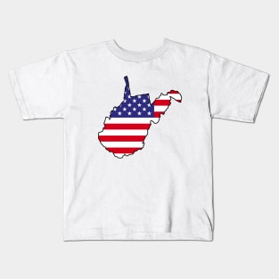 USA Flag West Virginia Kids T-Shirt